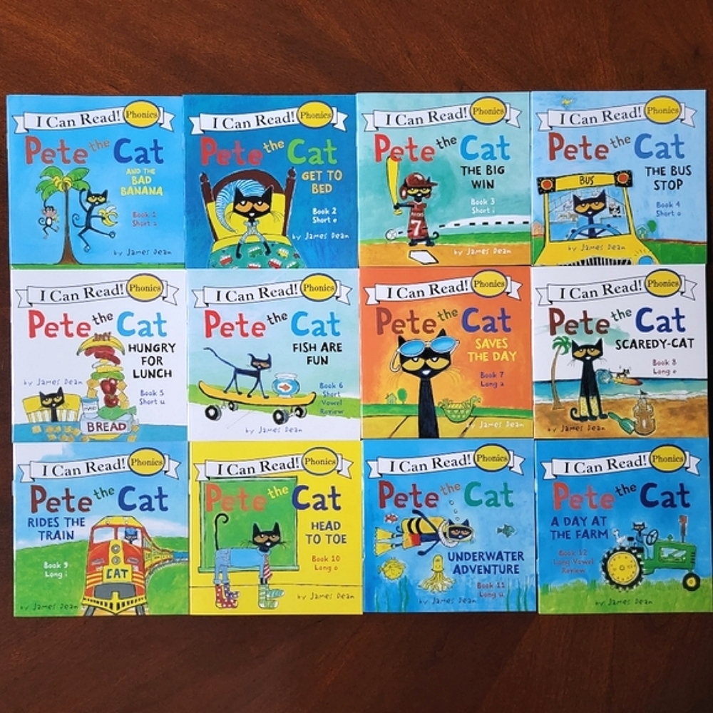 Pete the Cat I Can Read Phonics Children's Book Set Of 12 Books New